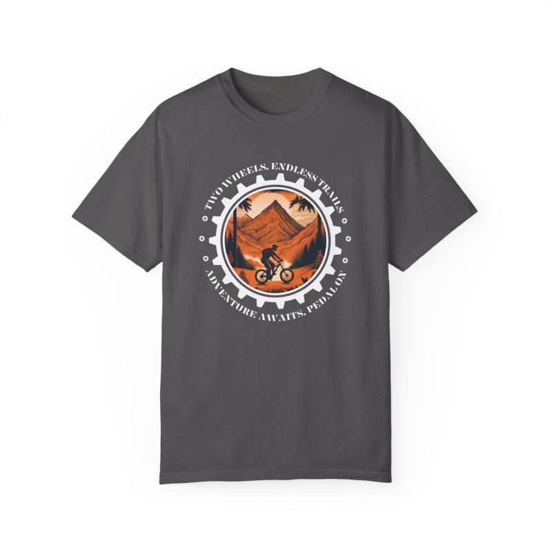 Two Wheels, Endless Trails Unisex Garment-Dyed T-shirt